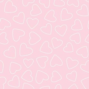Ditsy Hearts - Baby Pink - Medium Scale