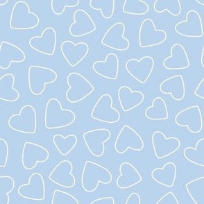 Ditsy Hearts - Pale Blue - Medium Scale