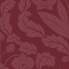 Damask Orchid - Burgundy - Large Version