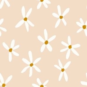 Daisy Garden 6in Daisies Print White, Cream Yellow and Mustard Daisy Flowers Baby Spring JUMBO SCALE