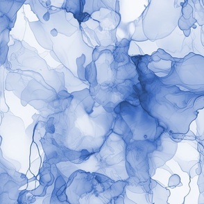 Alcohol Liquid Ink Swirls  in Light Blue Porcelain Glaze