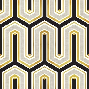 Small scale // Geometric vintage // black white beige and gold texture deco inspiration wallpaper