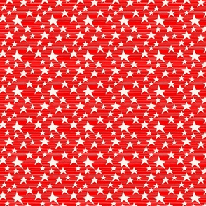 White stars and stripes - line drawing on a red background - ditsy scale