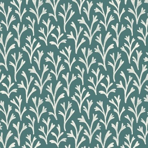 Block Print Seaweed Teal LARGE