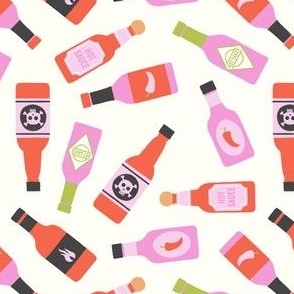  Hot Sauce Bottles - pink/white - LAD24