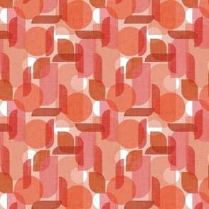mid century modern geometric in peach - S