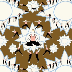 Vinyasa Flow Yoga Girl on a Brown Background