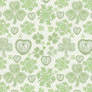 Shamrock Irish Lace (Green on White small scale) 