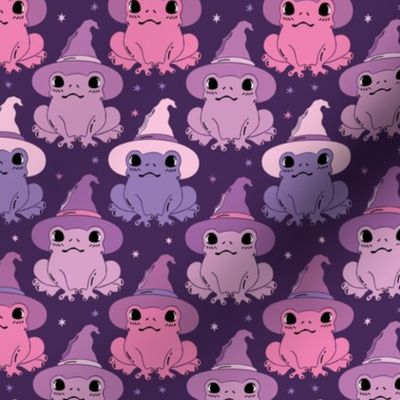 Cute Halloween Frogs - Enchanted Witchy Vibe in deep amethyst and soft lavender - small