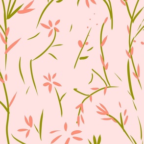 Simple loose florals peach soft flowers