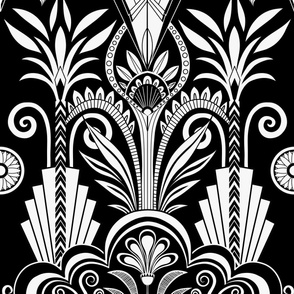 Art Deco Glamour - Black and White - large scale by Cecca Designs