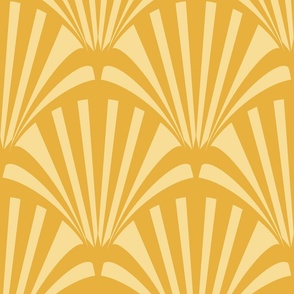 (M) Dynamic Art Deco Stripes Golden and Pale Yellow
