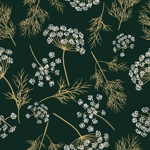 Tossed dill on dark green (Large)