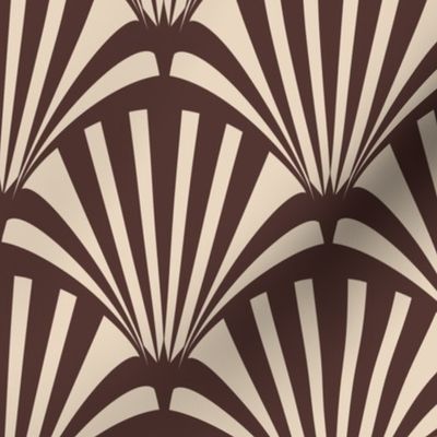 (S) Dynamic Art Deco Stripes Brown and Beige