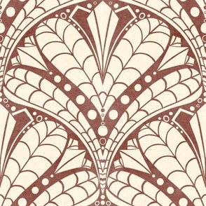 Art Deco Inspired Botanical in Warm Brown (Large)