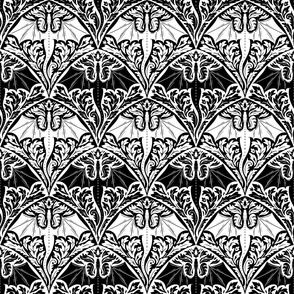 Dragon Damask - black and white - small