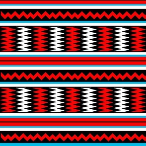 Santa Fe Casa Grande Kilim Stripe No 1 Red Black White