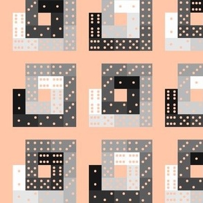 Domino Quilt on Peach