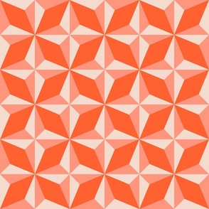 Tangerine Mid Century Tile Star | Medium