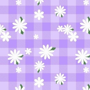 Floral Buffalo Plaid Lavender