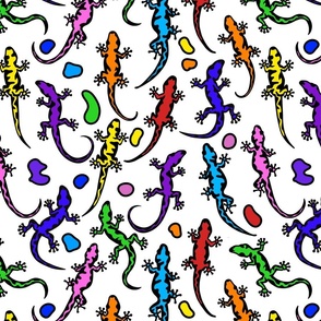 Gecko Swarm in Rainbow Colors