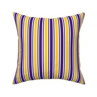 College Ticking Stripes - Purple and Yellow Gold Stripes LARGE