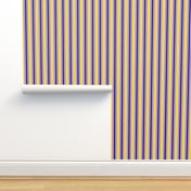 College Ticking Stripes - Purple and Yellow Gold Stripes LARGE