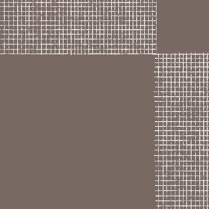check weave - brown clay_ cool white - hand drawn texture