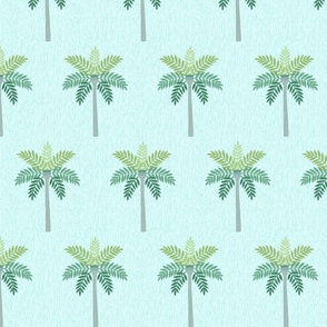 Tropical Palm Tree Textured - Pale Blue, Medium Scale