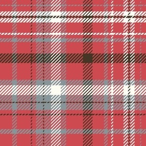 Christmas plaid in pink, smokey blue, white and black