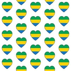 Gabon flag hearts