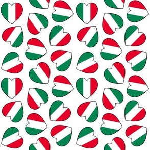 Jumbled Italian flag hearts 