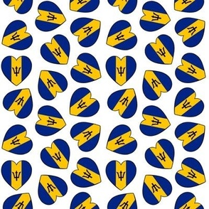 Jumbled Barbados flag hearts (multidirectional)