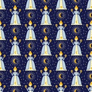 (S) Celestial women bathing in moonlight midnight blue