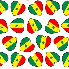 Jumbled Senegalese flag hearts (multidirectional)