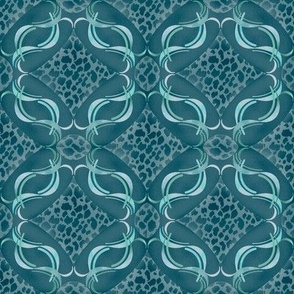 Teal Tribal Animal Print