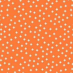 Tiny Stars crosses brush strokes on orange red tangerine