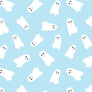 6x6 Halloween cute ghosts on blue 