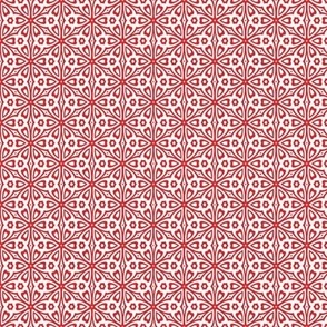 Red and White Geometric Triangular Trellis - Mini