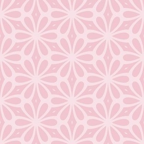 Two Tone Light Pink Geometric Floral Trellis for Girl Nursery - Medium