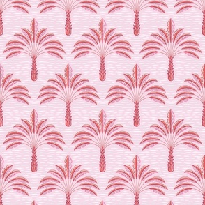 tropical playful palms/pink and coral/medium