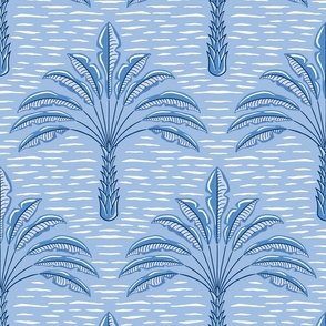 tropical playful palms/blue/large