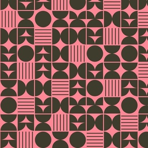 Geometric-midcentury-style-vintage-lines-circles-square-retro-dark-gray-on-vintage-soft-pink-XL--jumbo