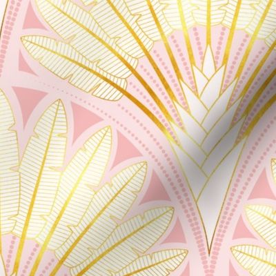 Travelers Palm Art Deco Glam_Gold - Rose Quartz_50Size