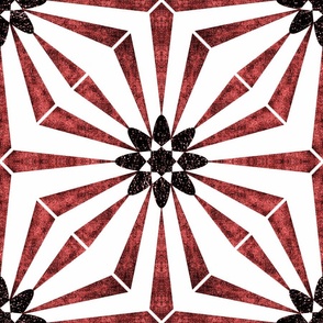 (L) Art Deco Starburst Bloom Deep Crimson Red