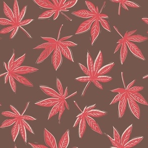 Red Maples on a Dark Background