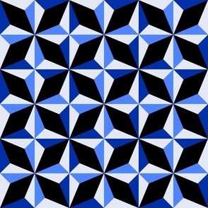 Yves Klein Blue and Black Mid Century Tile Star | Medium