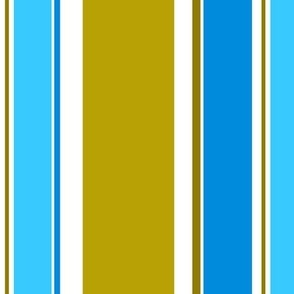 retro mustard blue vertical stripes 