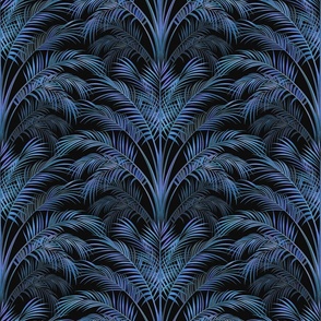 LUXURIANT GARDENS - MAGICAL NIGHT IN BLUE AND PURPLE, JUMBO SCALE