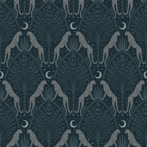 Night Cheetahs - 12" medium - inky blue gray 